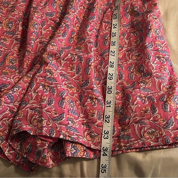 Crew Size 0 Embroidered Romper In Pink Vines Block Print Summer Tassel Floral - Picture 12 of 15